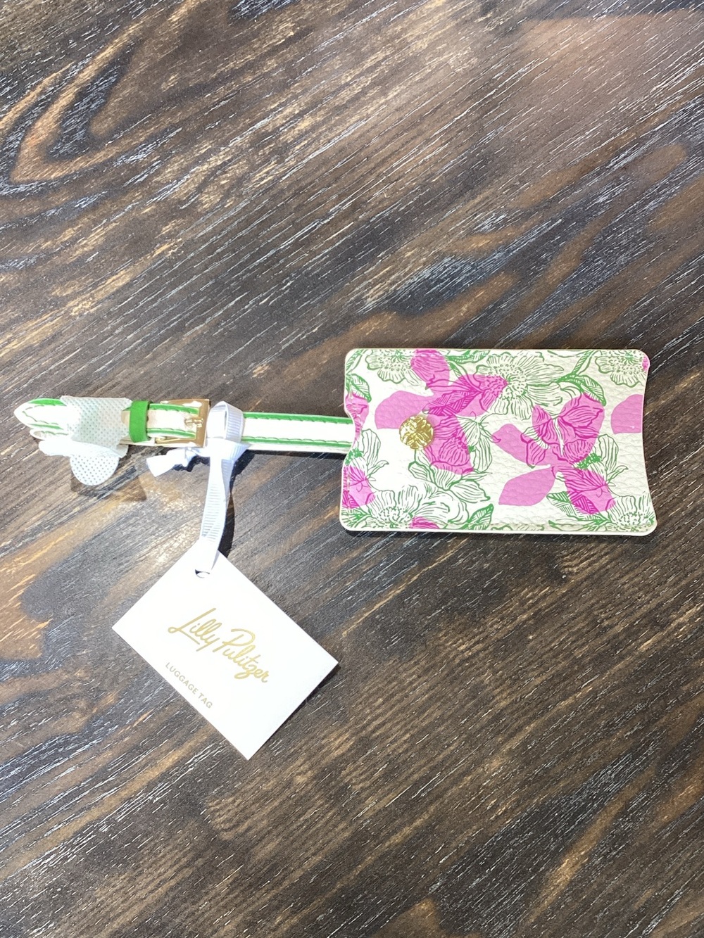 Lilly Pulitzer Pink & Green Floral Luggage Tag